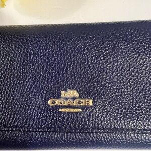Coach Black Key Card Holder Leather Accessory